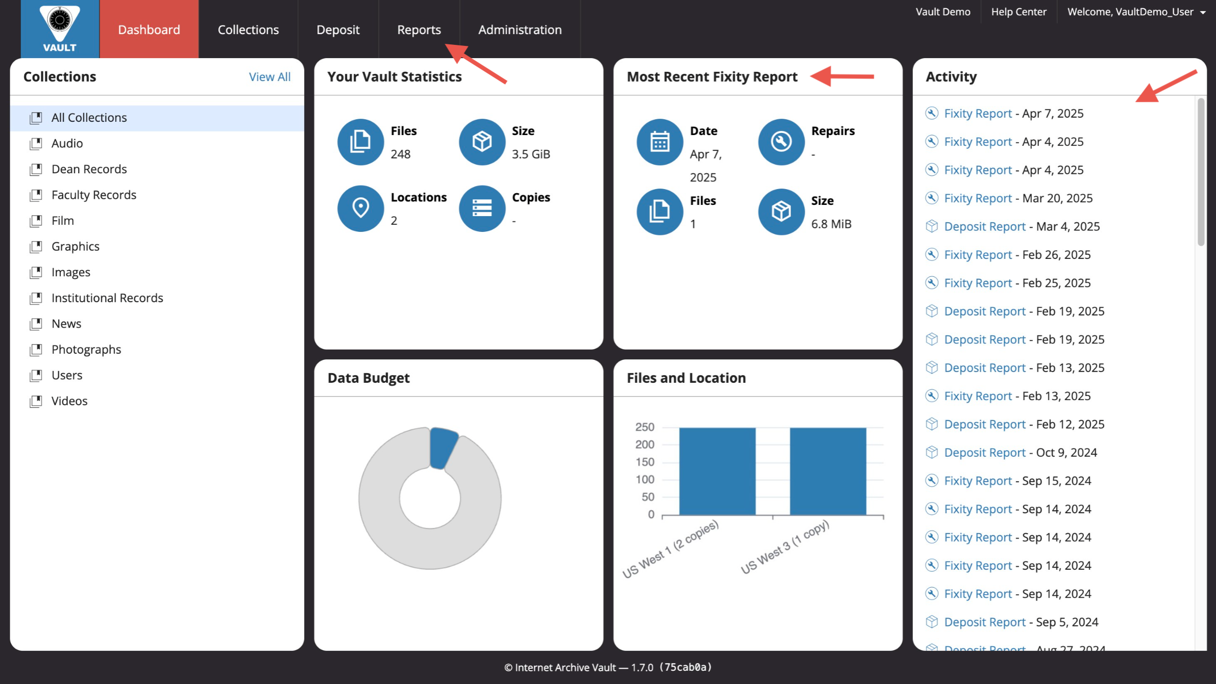 Vault_Reports_Dashboard Accessing Your Reports.png