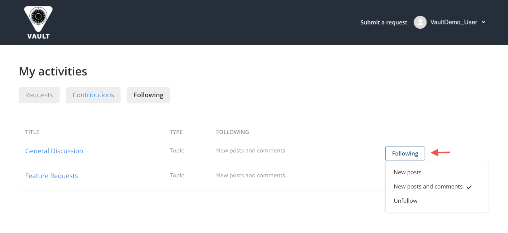 Vault Help Center_Profile_Activities_Following.png